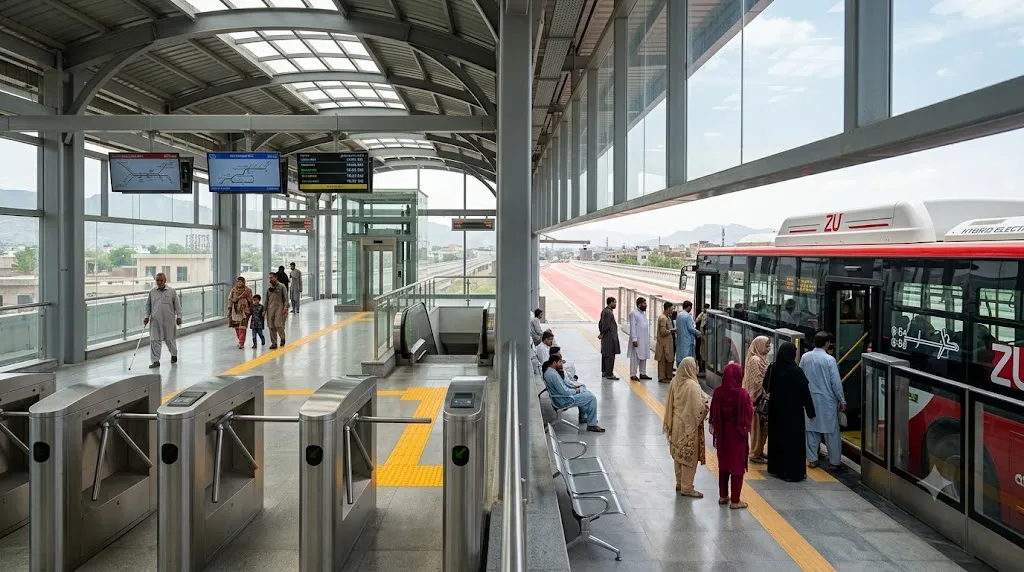 alt text : بی آر ٹی کاریڈور کی ساخت