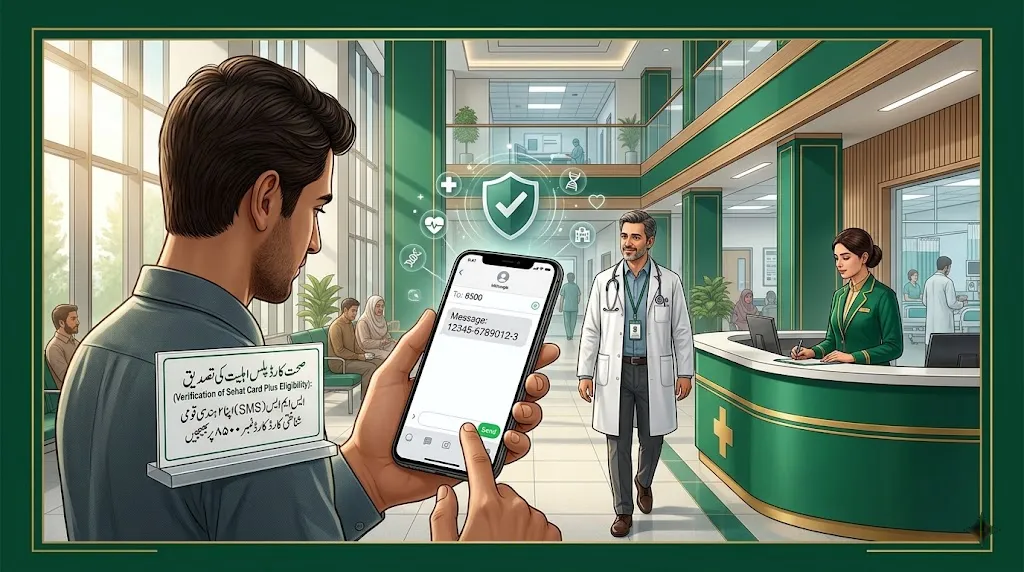 KPK Sehat Card Plus Eligibility Check by SMS