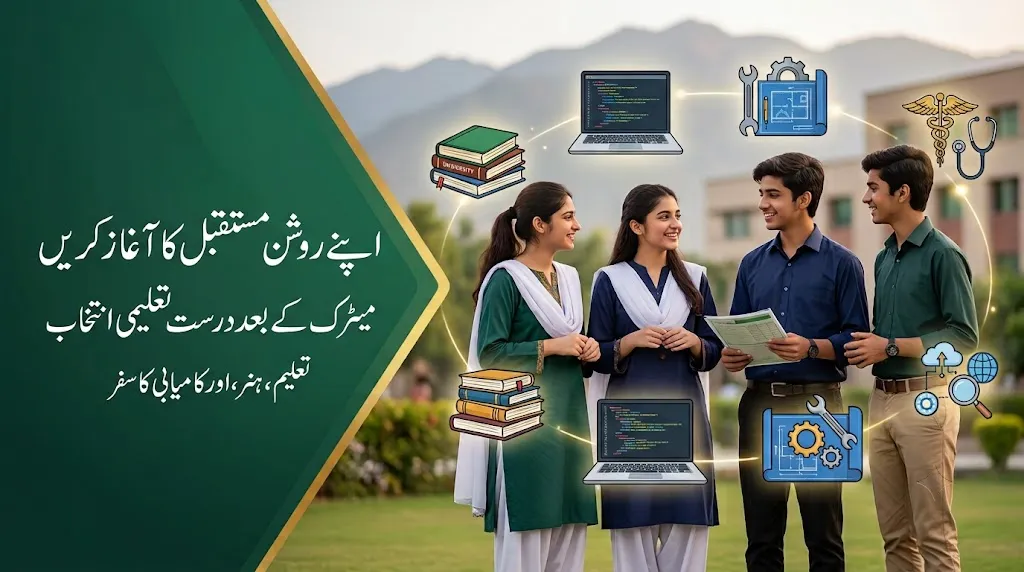 میٹرک کے بعد کیا کریں؟ خیبر پختونخوا طلبہ کے لیے تعلیم، اسکلز اور مفت کورسز کی مکمل گائیڈ 2026