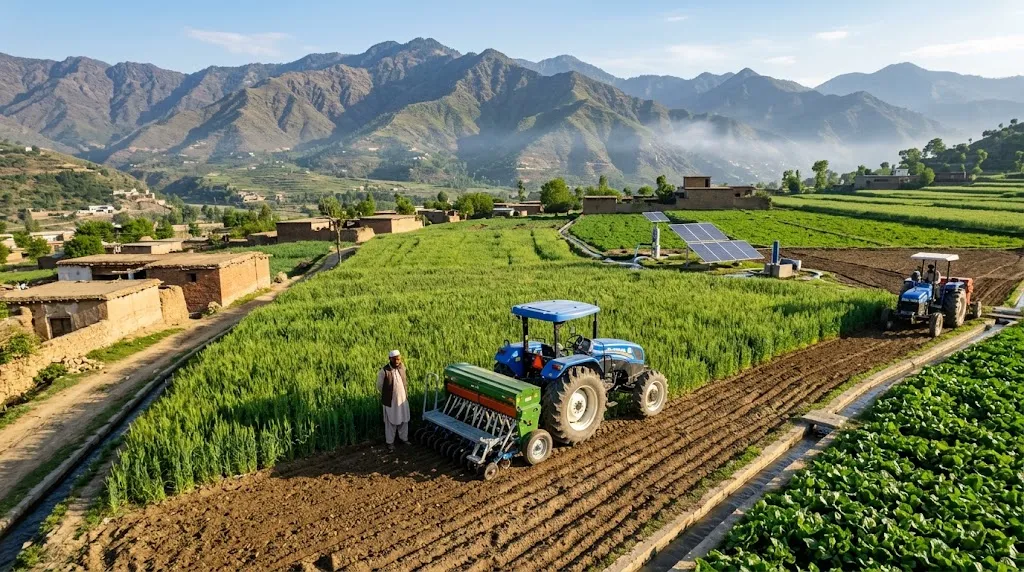 KPK Agriculture Projects: خیبر پختونخوا میں زرعی شعبے کی جدید کاری، 400 مشینیں، سولر ٹیوب ویلز اور 5 ہزار ایکڑ زمین کی بحالی